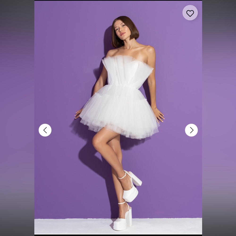 KikiRiki | Offwhite Off The Shoulder Tulle Dress